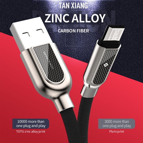 کابل میکرو یو اس بی توتو TOTU LI37 Han Series Carbon Fiber Fabric