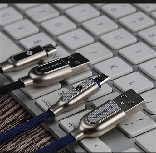 کابل میکرو یو اس بی توتو TOTU LI37 Han Series Carbon Fiber Fabric
