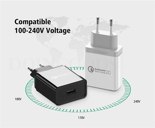 آداپتور شارژر فست شارژ 2.0 Qualcomm یوگرین UGREEN CD122