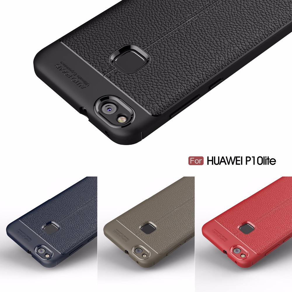 قاب محافظ ژله ای طرح چرم Huawei P10 Lite مدل Auto Focus