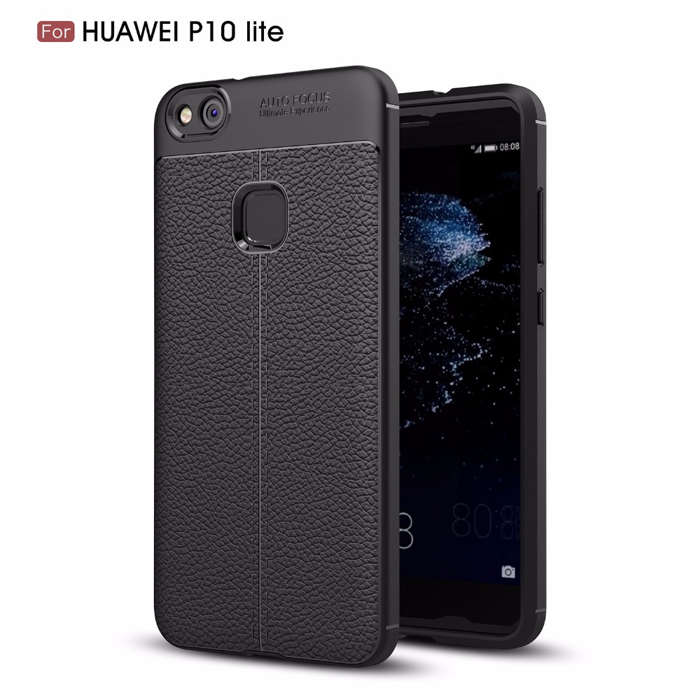 قاب محافظ ژله ای طرح چرم Huawei P10 Lite مدل Auto Focus