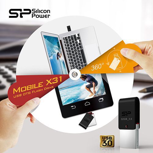 فلش مموری 32 گیگابایت سیلیکون پاور Silicon Power مدل X31 OTG USB 3.0