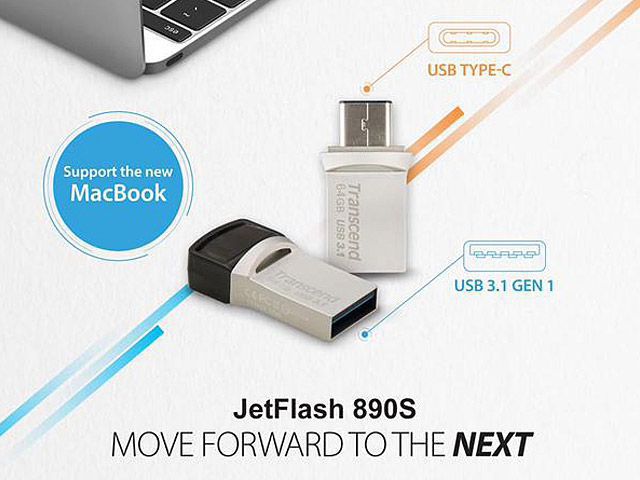 فلش مموری 32 گیگابایت ترنسند مدل JetFlash 890S Type-C USB 3.0