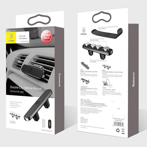 پایه نگهدارنده آهنربایی موبایل بیسوس Baseus Double Clip Vehicle Mount