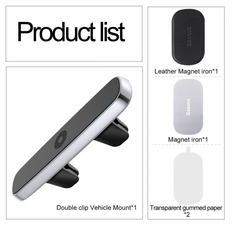 پایه نگهدارنده آهنربایی موبایل بیسوس Baseus Double Clip Vehicle Mount