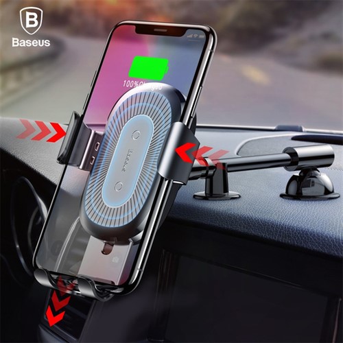 هولدر و شارژر وایرلس بیسوس Baseus Wireless Charger Gravity Car Mount