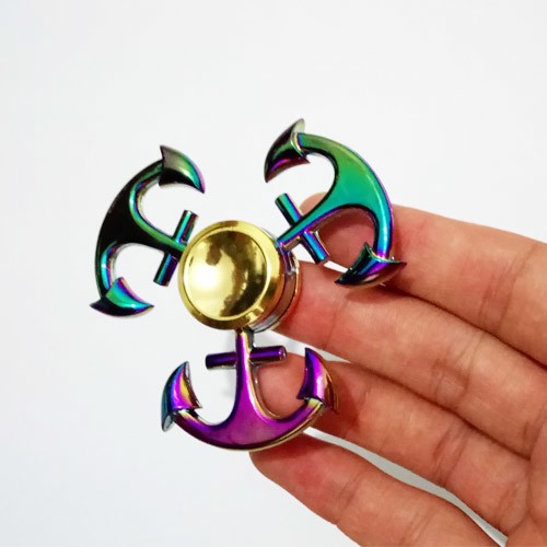 اسپینر فلزی طرح لنگر رنگین کمانی Fidget Spinner Metal Anchor Rainbow