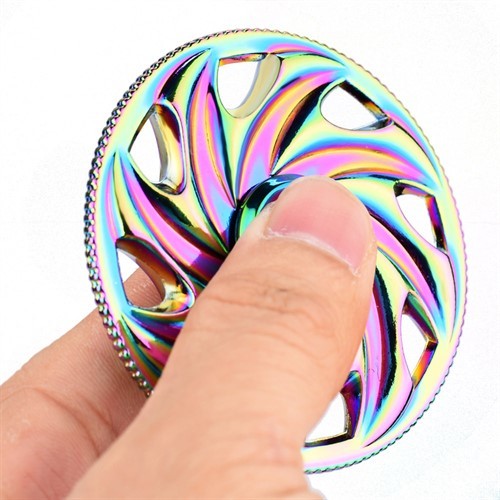 اسپینر فلزی چرخ رنگین کمانی Fidget Spinner Metal Rainbow Wheel