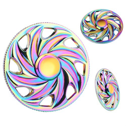 اسپینر فلزی چرخ رنگین کمانی Fidget Spinner Metal Rainbow Wheel