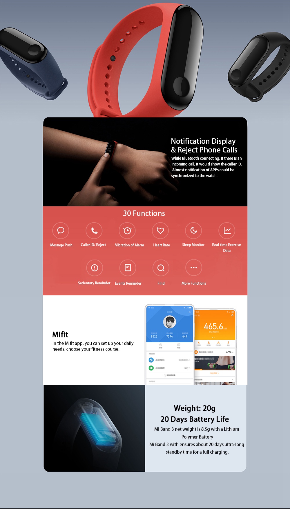 دستبند هوشمند سلامتی شیائومی Xiaomi Mi Band 3