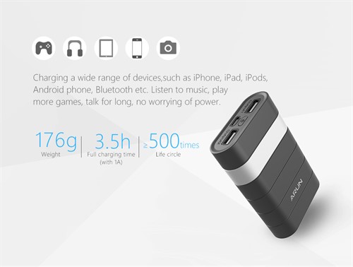 پاوربانک 9000 میلی آمپر آرون ARUN Y303