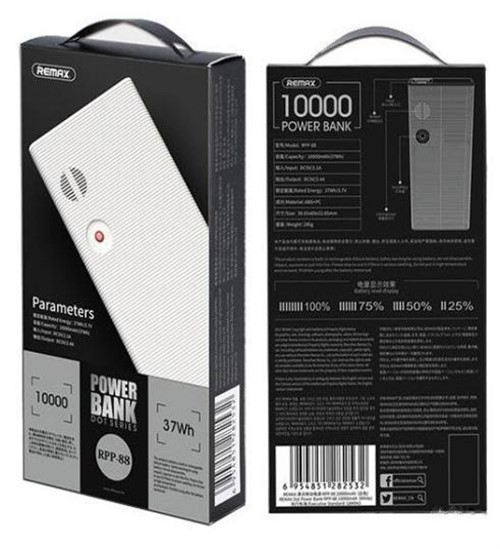 پاوربانک 10000 میلی آمپر ریمکس Remax RPP-88 DOT Series