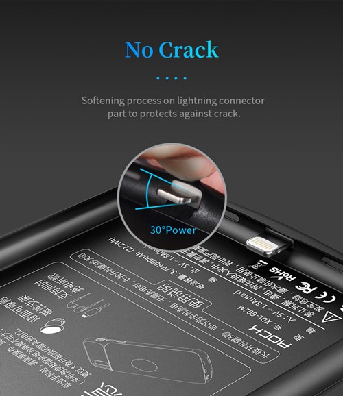 بک کاور و پاوربانک 6000 میلی آمپر راک ROCK P41 مخصوص آیفون X