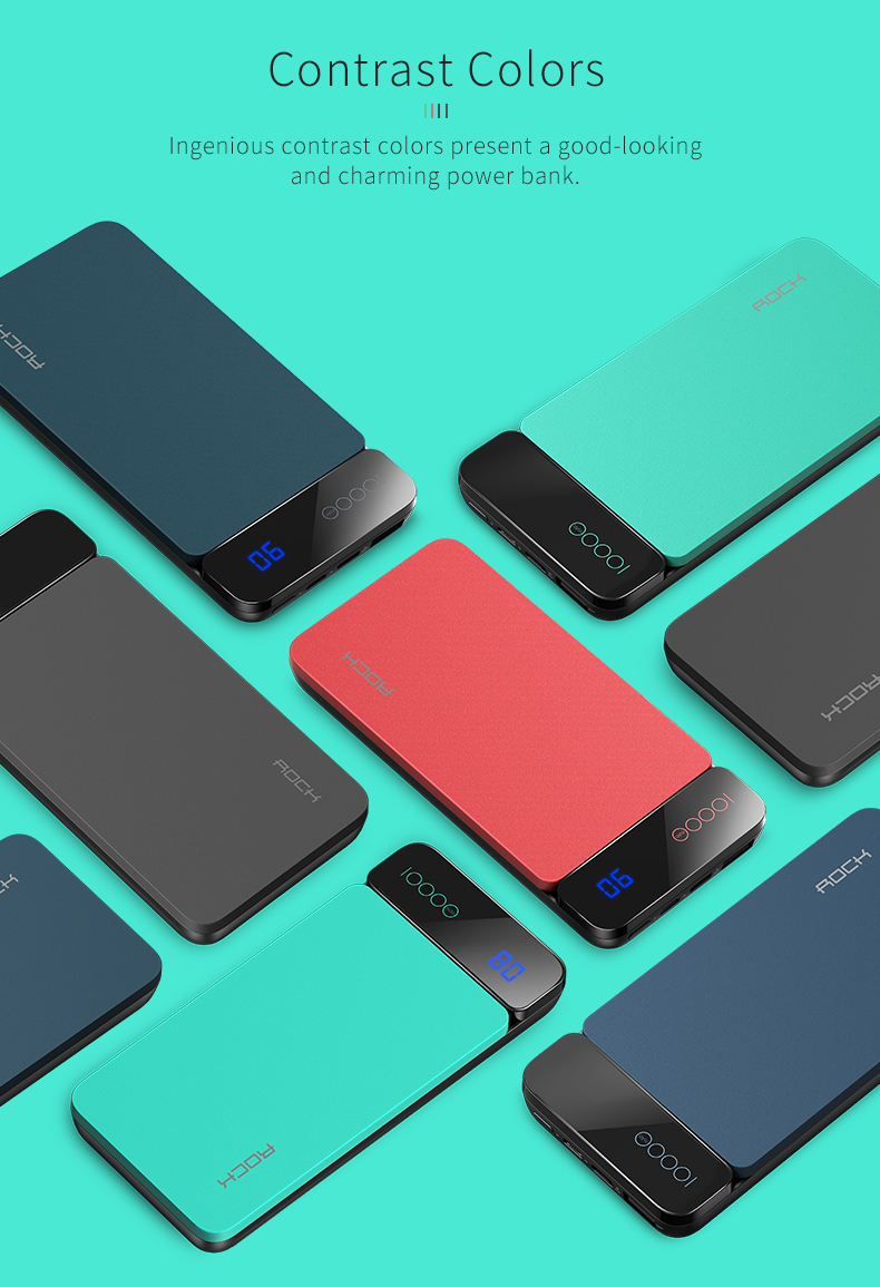 پاوربانک 10000 میلی آمپر راک Rock P38