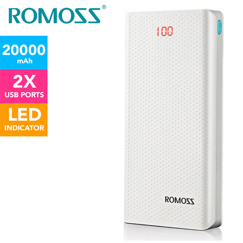پاوربانک 20000 میلی آمپر روموس Romoss Sense 6 LED PH80