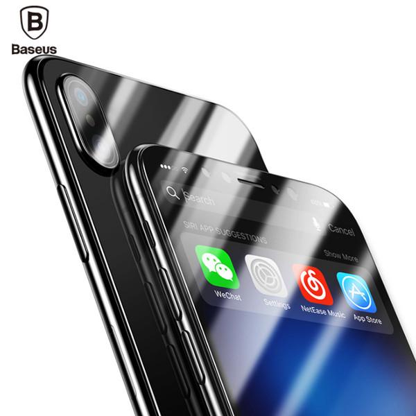 محافظ صفحه نمایش شیشه ای پشت و رو بیسوس آیفون Baseus Glass Film Set Apple iPhone X