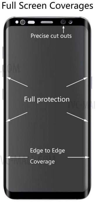 محافظ صفحه نمایش شیشه ای 3D و خمیده مارک V-Like مناسب Samsung S8 Plus