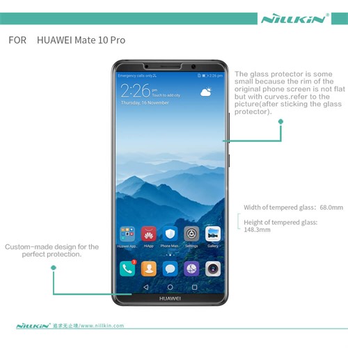 محافظ صفحه نمایش شیشه ای نیلکین هواوی Nillkin H+ Pro Glass Huawei Mate 10 Pro