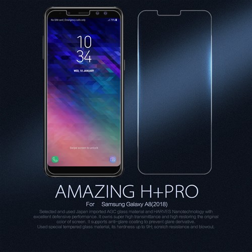 محافظ صفحه نمایش شیشه ای نیلکین H+ Pro Glass Samsung Galaxy A8 2018