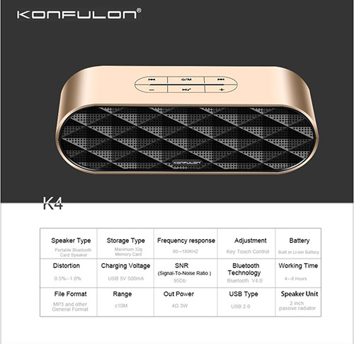 اسپیکر بلوتوث کانفلن Konfulon K4