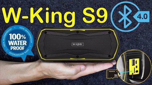 اسپیکر بلوتوث ضدآب و پاوربانک W-King S9