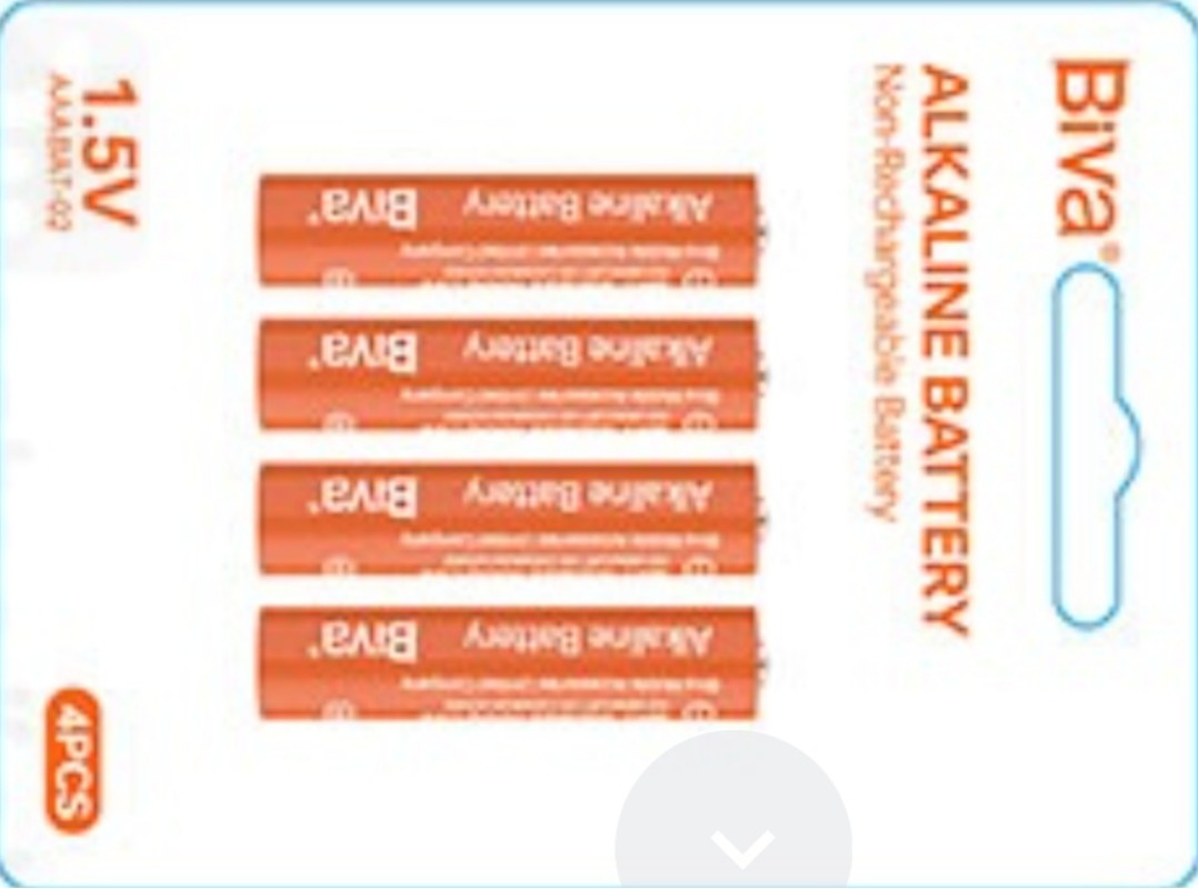 پک 4 تایی باتری نیم قلمی بیوا Biva BAT-02 Alkaline Battery
