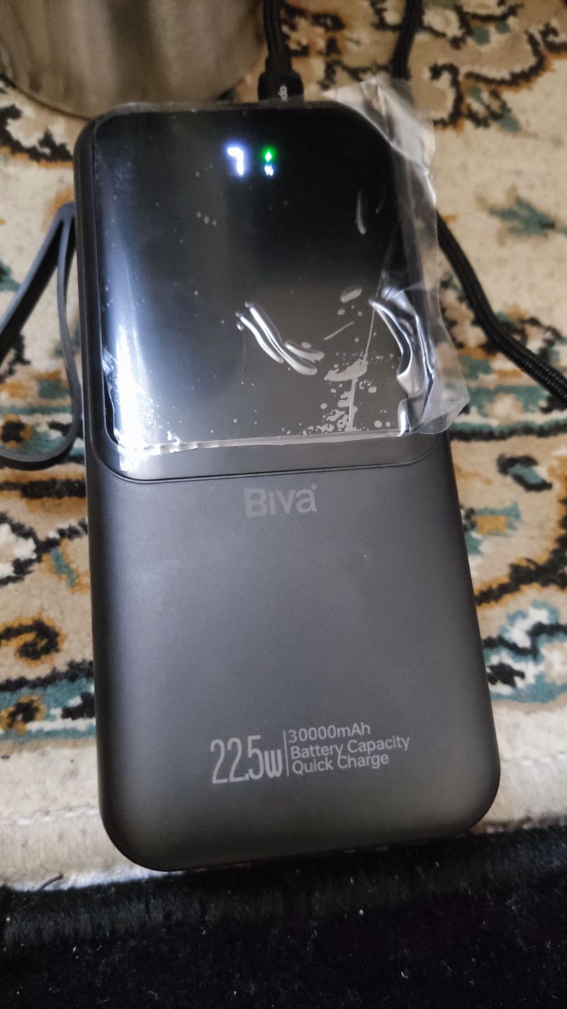 پاوربانک 30000 بیوا Biva BP-087 Power Bank توان 22.5 وات با کابل متصل