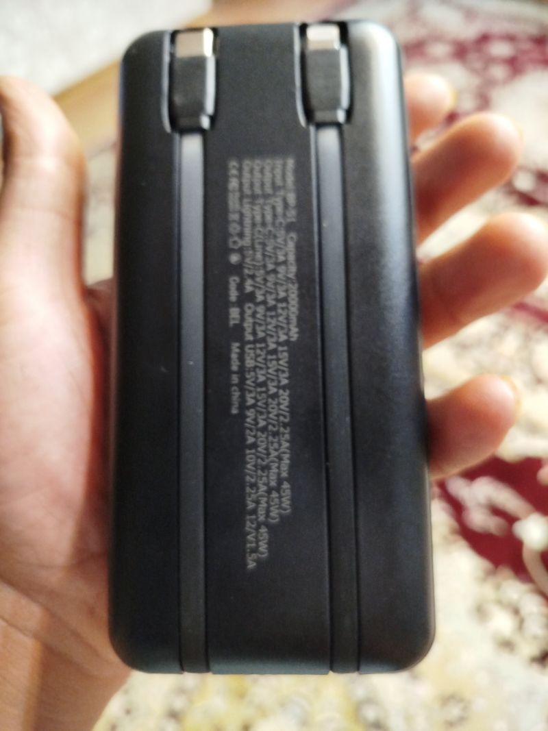 پاوربانک 20000 بیوا Biva BP-051 توان 45 وات همراه با کابل متصل
