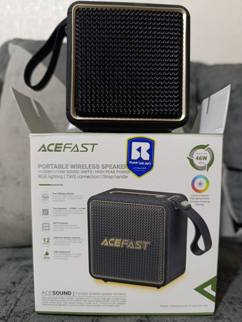 اسپیکر بلوتوث ایس فست ACEFAST K3 Nano توان 46 وات رم و فلش خور