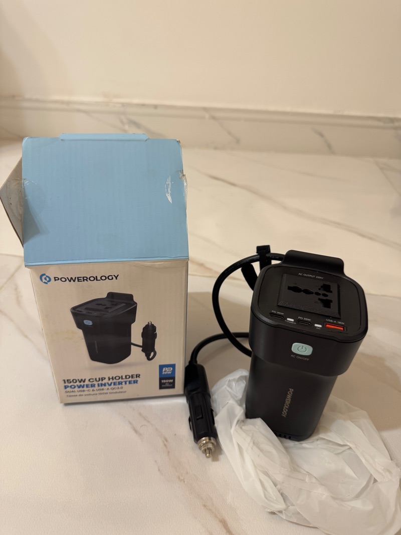 شارژر فندکی و چند راهی برق خودرو پاورولوژی Powerology 150W Power Inverter P150INVBK توان 150 وات