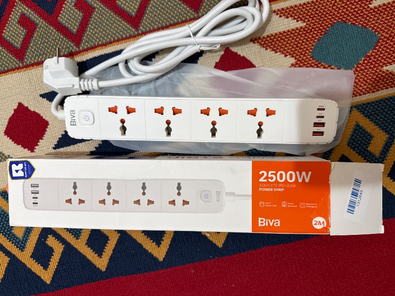 چند راهی برق و شارژر بیوا Biva PS-05 Power Strip دارای 4 پورت